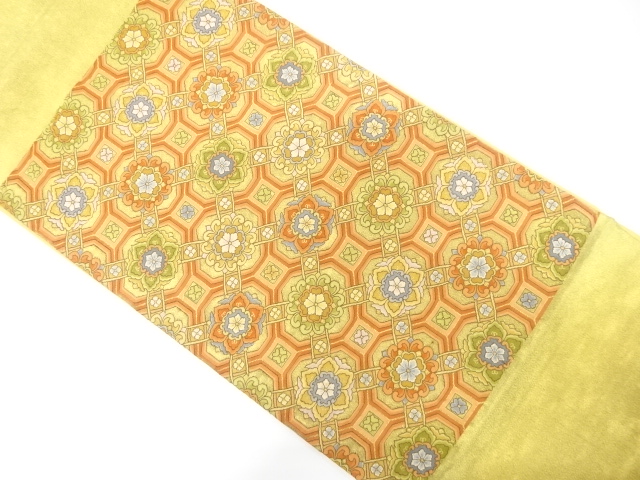 JAPANESE KIMONO / ANTIQUE FUKURO OBI / SILK / WOVEN FLORAL SHOKKO